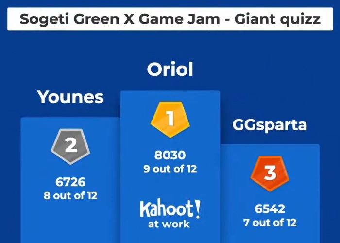 Sogeti Green x Game Jam giant quizz results